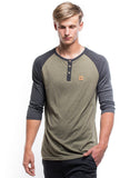 Standard Henley Olive Night/Phantom 3/4 Sleeve - Men's - The Offroader